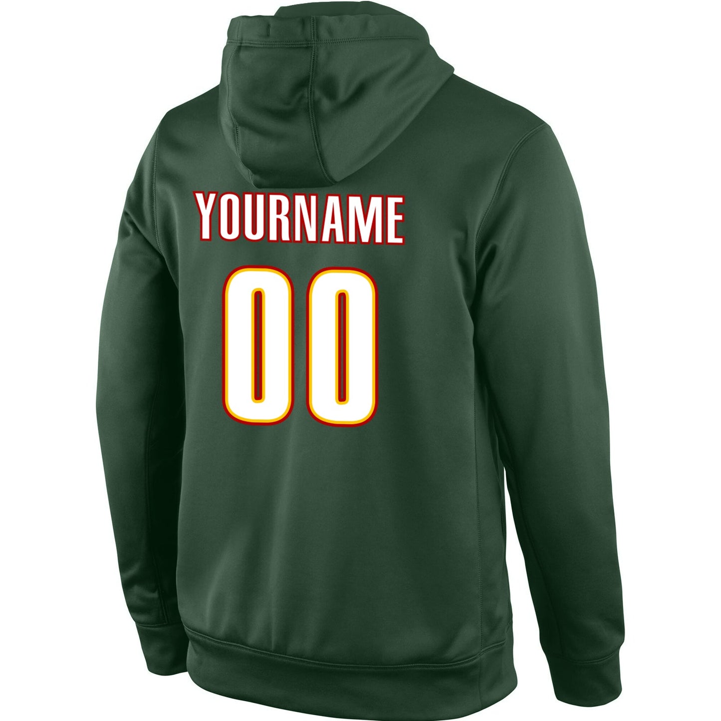 Custom Stitched Green White-Red Sports Pullover Sweatshirt Hoodie view 3