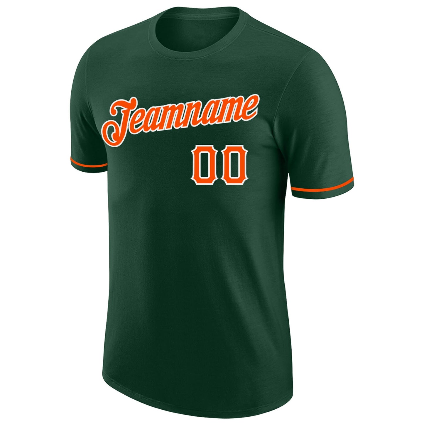 Custom Green Orange-White Performance T-Shirt view 5