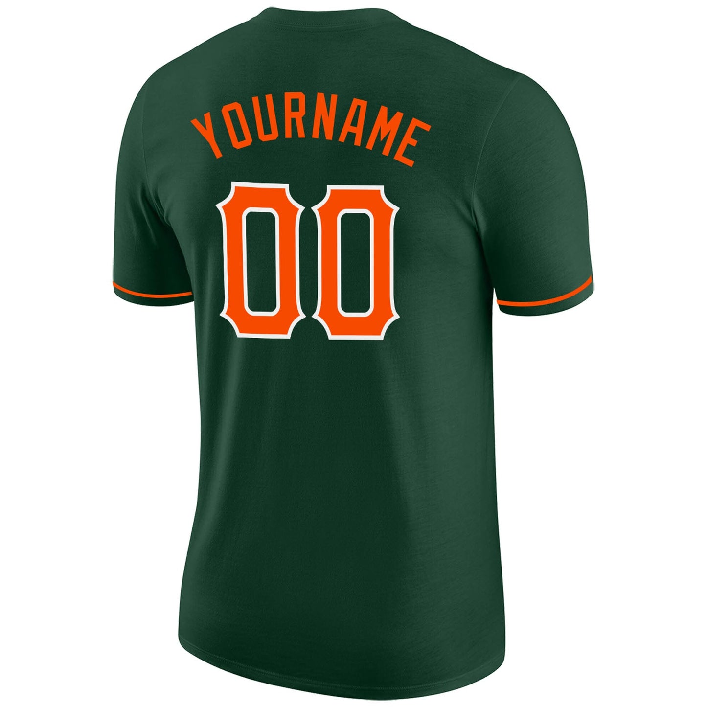 Custom Green Orange-White Performance T-Shirt view 6