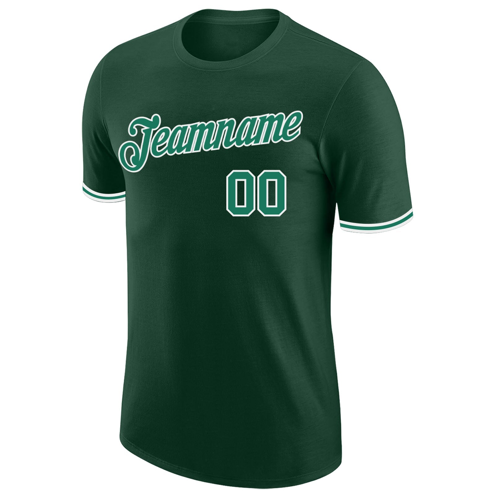 Custom Green Kelly Green-White Performance T-Shirt view 5