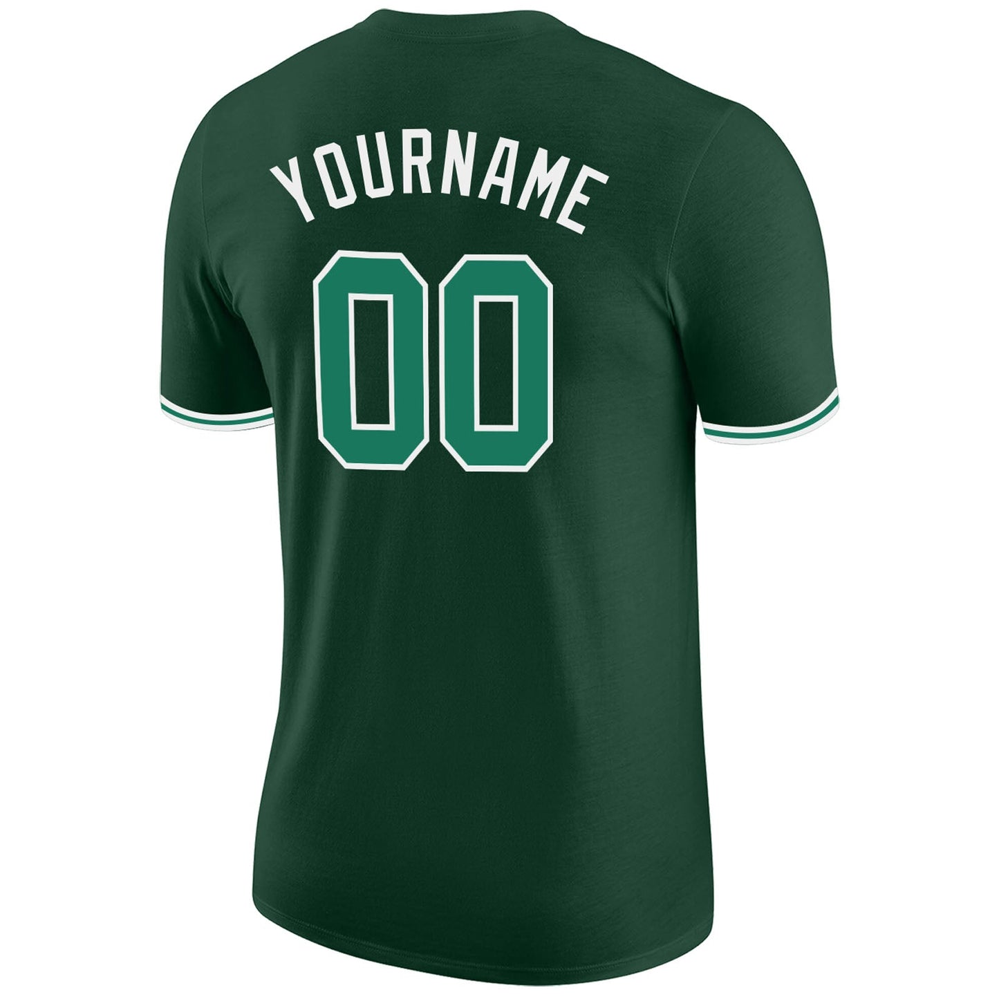 Custom Green Kelly Green-White Performance T-Shirt view 6