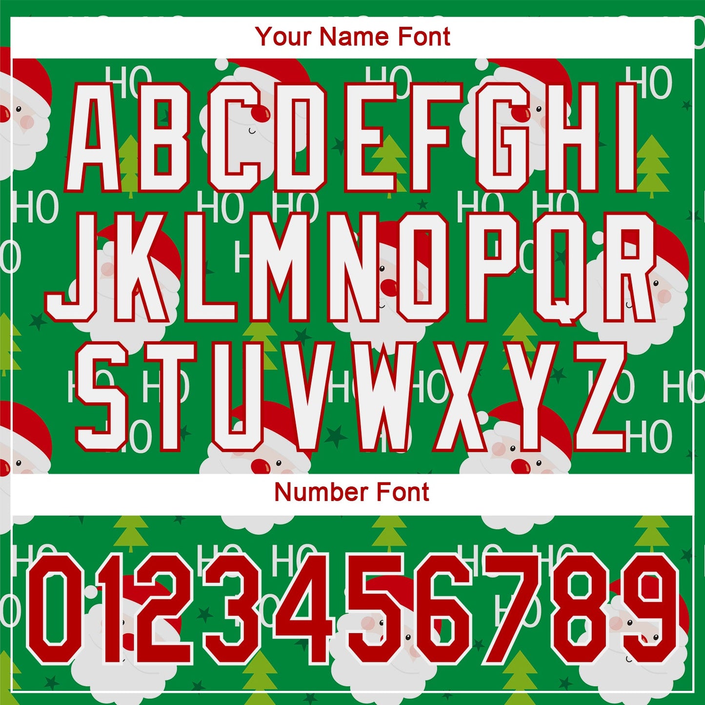 Custom Green Red-White Christmas 3D Authentic Baseball Jersey view 5