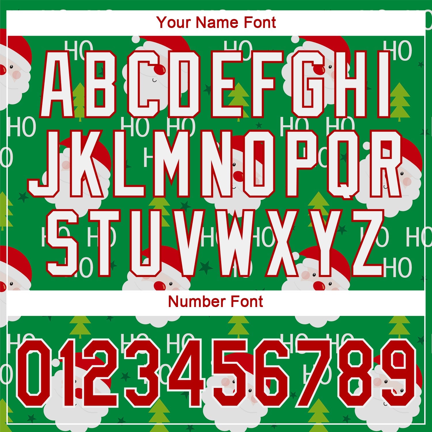 Custom Green Red-White Christmas 3D Authentic Baseball Jersey view 5