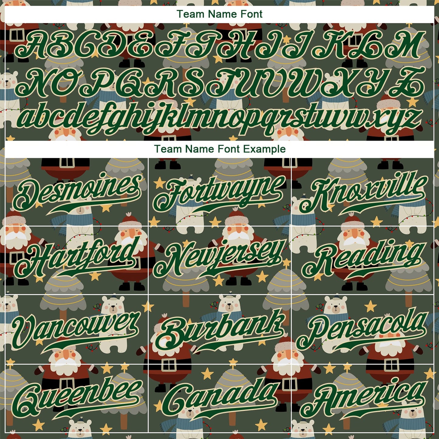 Custom Green Green-Cream Christmas 3D Authentic Baseball Jersey view 4