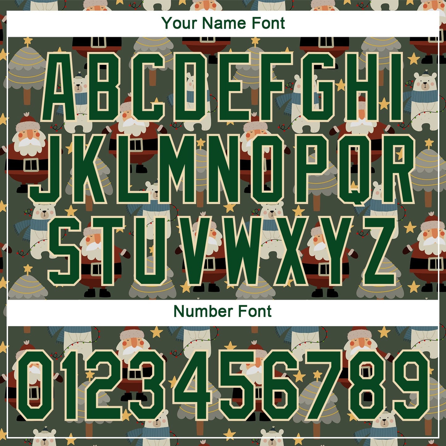 Custom Green Green-Cream Christmas 3D Authentic Baseball Jersey view 5