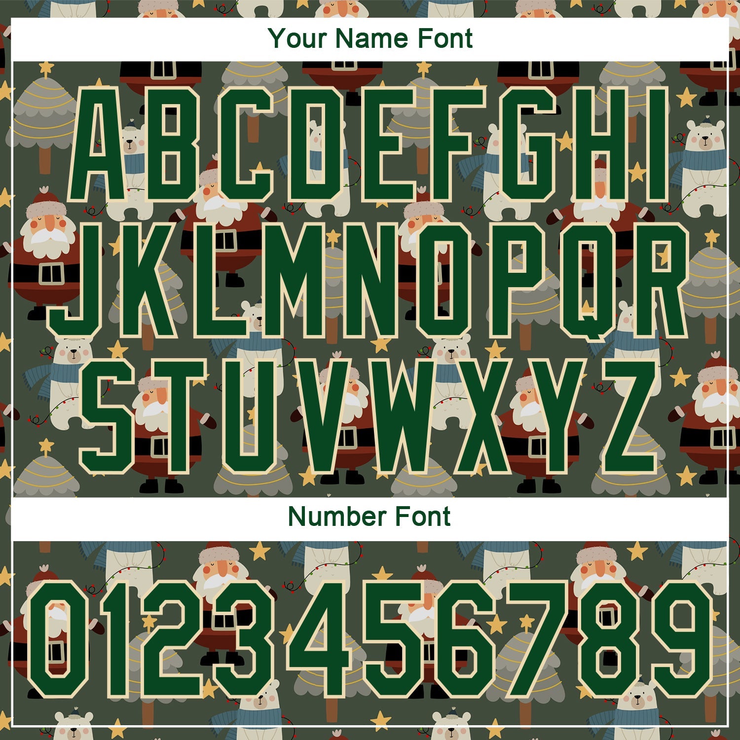 Custom Green Green-Cream Christmas 3D Authentic Baseball Jersey view 5