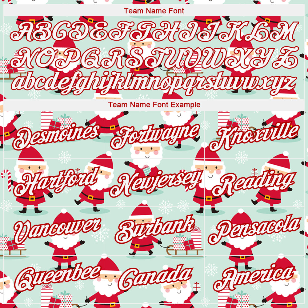 Custom Green Red-White Christmas 3D Performance T-Shirt view 3