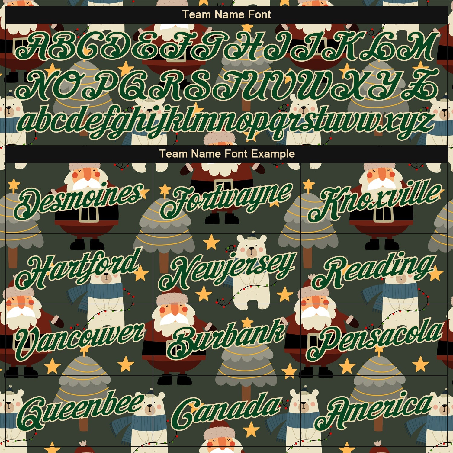 Custom Green Green-Cream Christmas 3D Performance T-Shirt view 3