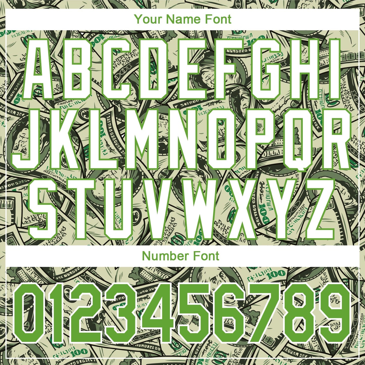 Custom Stitched Green Neon Green-White 3D Pattern Design Dollar Sports Pullover Sweatshirt Hoodie view 4