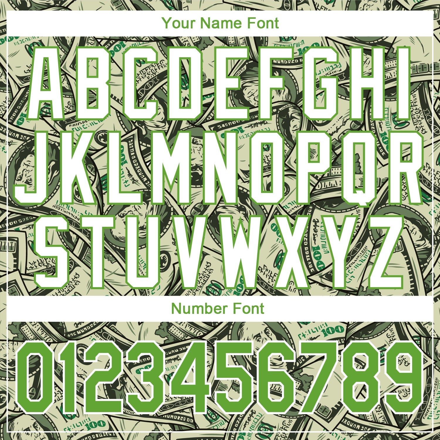 Custom Stitched Green Neon Green-White 3D Pattern Design Dollar Sports Pullover Sweatshirt Hoodie view 4