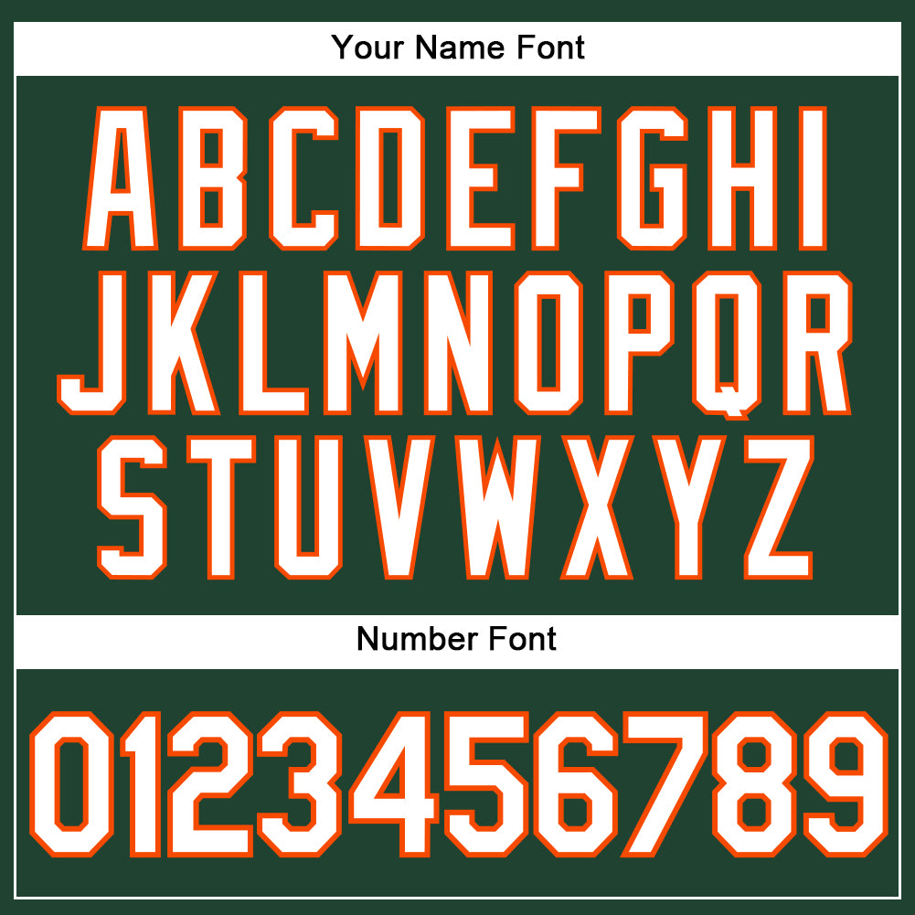 Custom Green White-Orange Authentic Baseball Jersey view 6