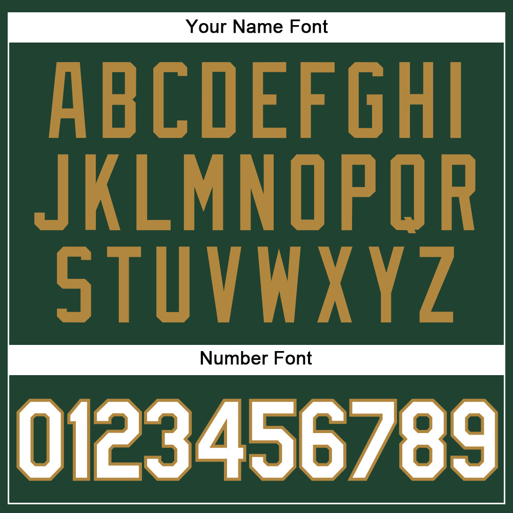 Custom Green White-Old Gold Authentic Baseball Jersey view 5