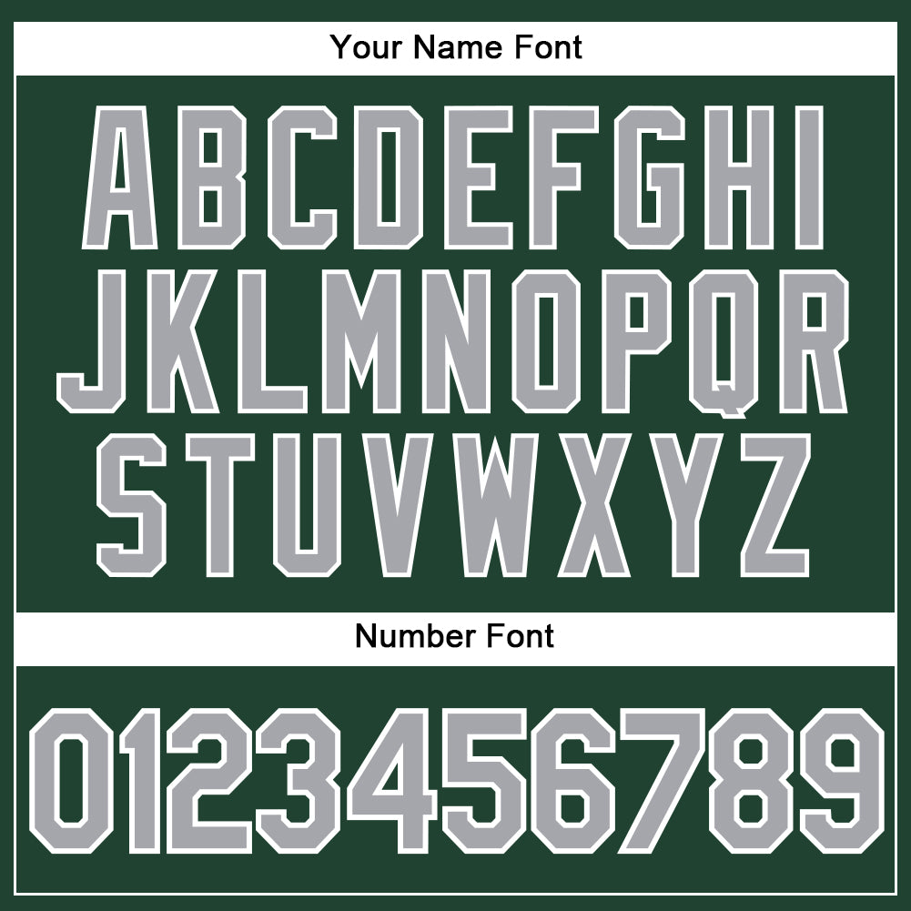 Custom Green Gray-White Authentic Baseball Jersey view 5