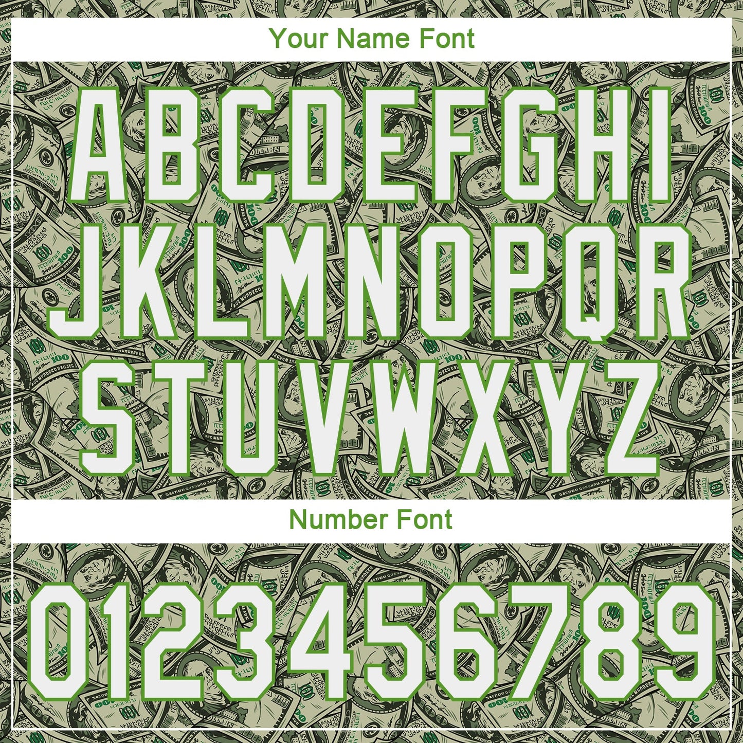 Custom Green White-Neon Green 3D Pattern Design Dollar Authentic Baseball Jersey view 4