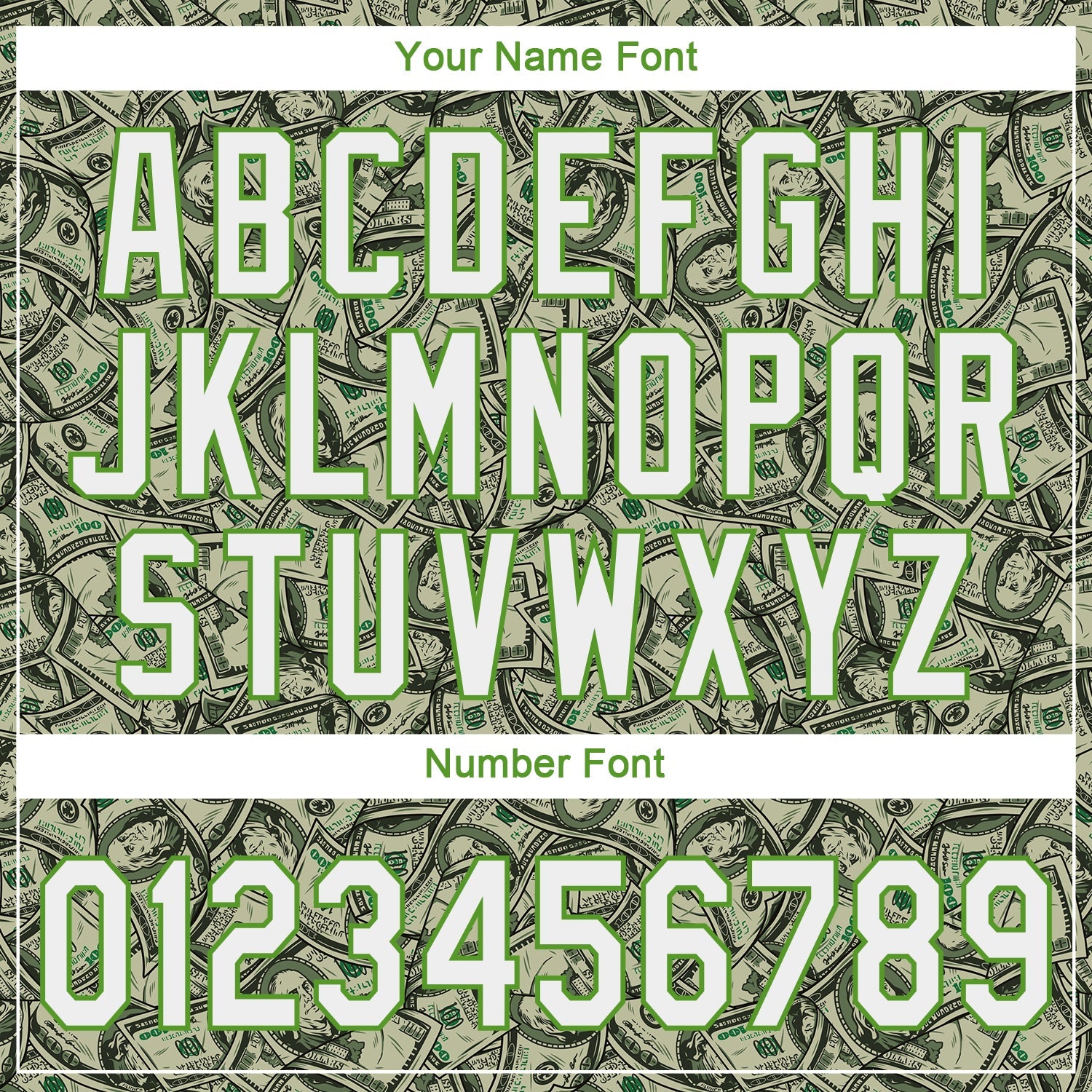 Custom Green White-Neon Green 3D Pattern Design Dollar Authentic Baseball Jersey view 4