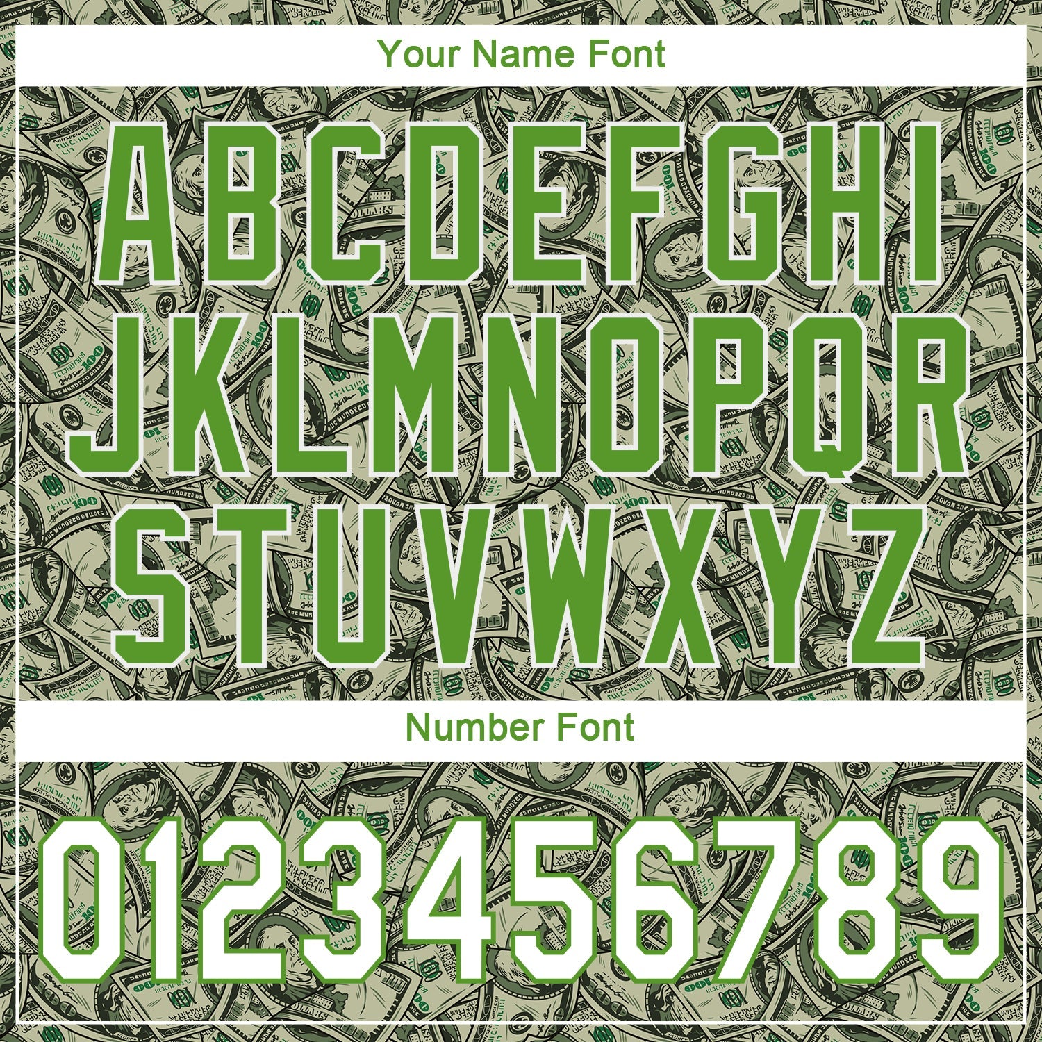 Custom Green White-Neon Green 3D Pattern Design Dollar Authentic Baseball Jersey view 5