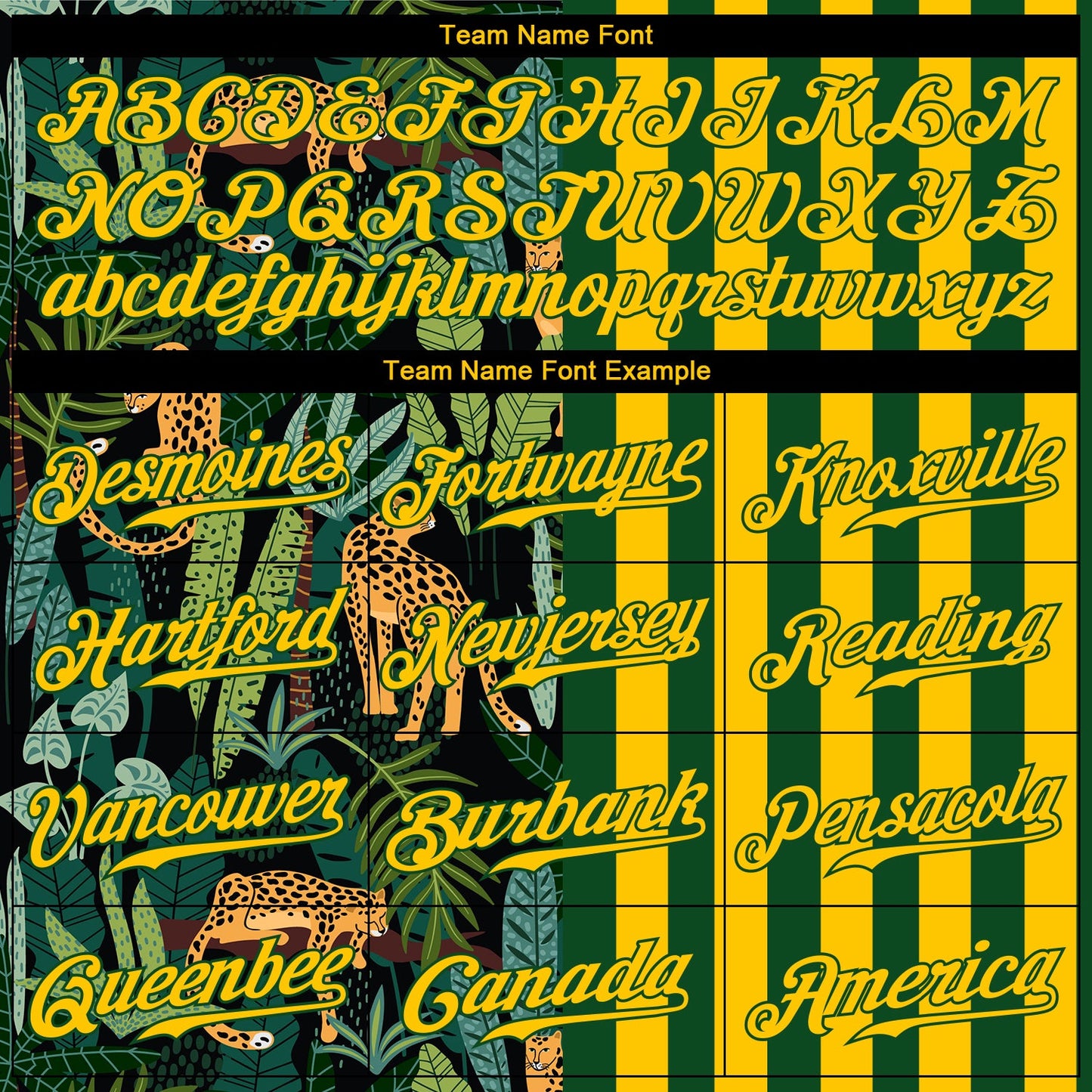 Custom Green Gold-Black 3D Pattern Design Leopards And Tropical Palm Leaves Authentic Baseball Jersey view 4