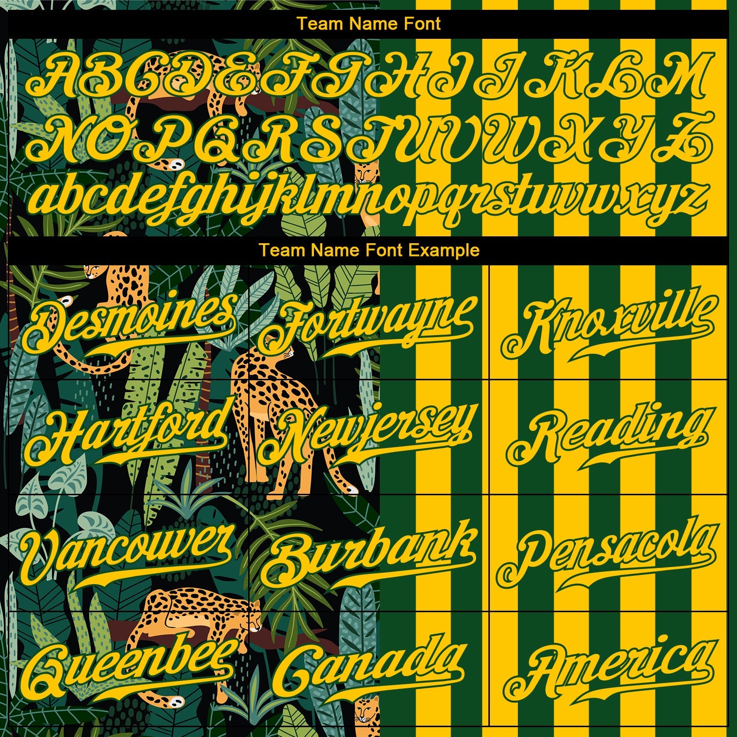 Custom Green Gold-Black 3D Pattern Design Leopards And Tropical Palm Leaves Authentic Baseball Jersey view 4