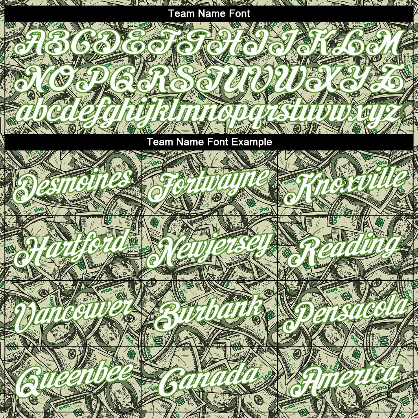 Custom Green White-Neon Green 3D Pattern Design Dollar Performance T-Shirt view 3