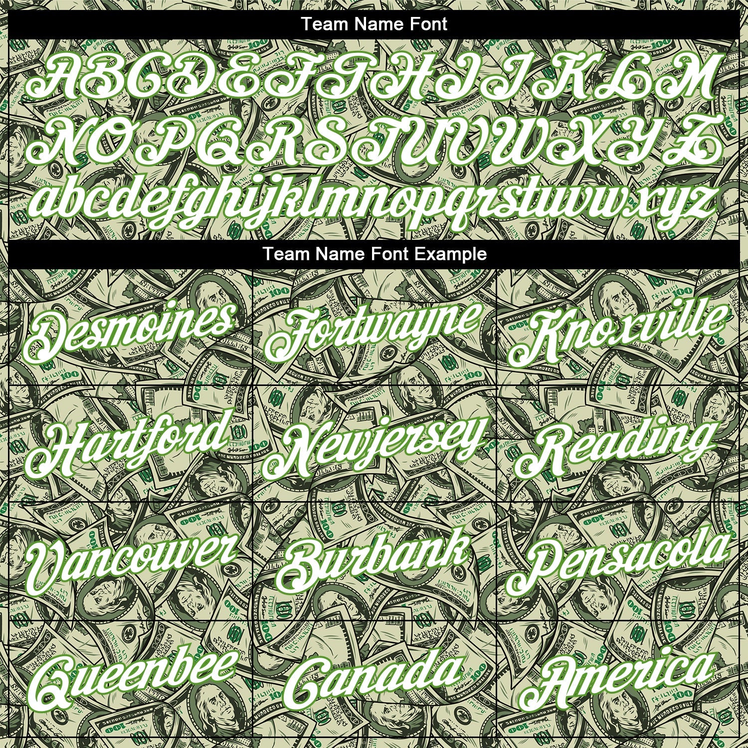 Custom Green White-Neon Green 3D Pattern Design Dollar Performance T-Shirt view 3