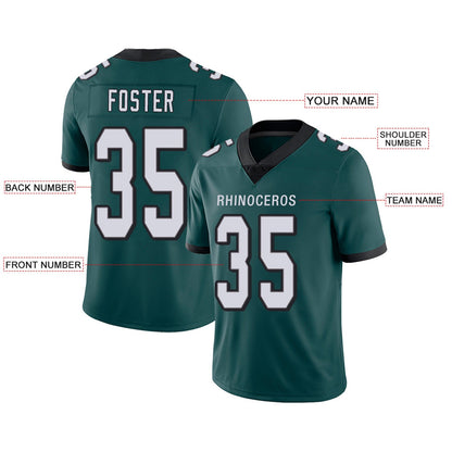 Custom P.Eagles Football Jerseys Team Player or Personalized Design Your Own Name for Men's Women's Youth Jerseys Green view 5