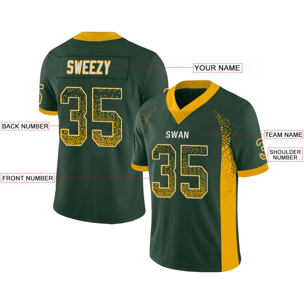 Custom GB.Packers Stitched American Football Jerseys Personalize Birthday Gifts Green Jersey view 2