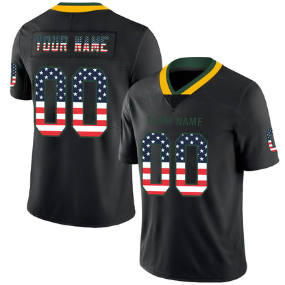 Custom GB.Packers Stitched American Football Jerseys Personalize Birthday Gifts Black Jersey - Main View