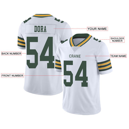 Custom GB.Packers Stitched American Football Jerseys Personalize Birthday Gifts White Jersey view 2