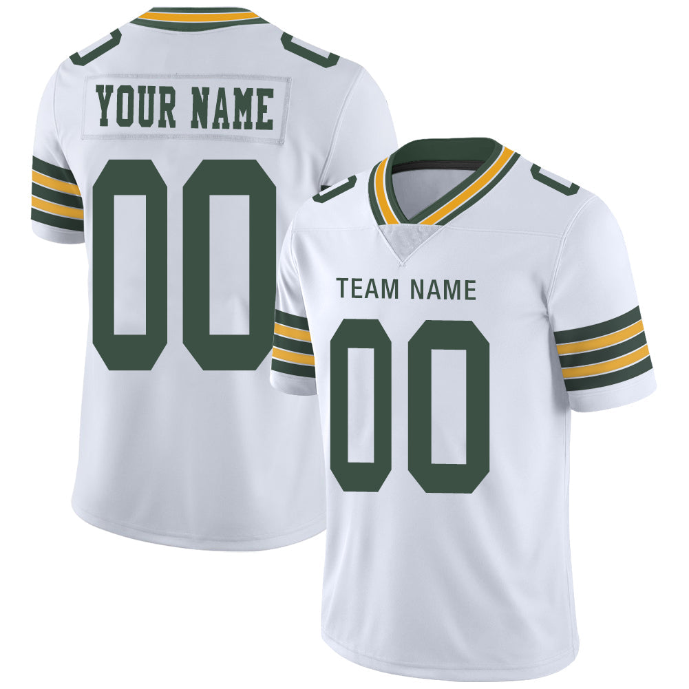 Custom GB.Packers Stitched American Football Jerseys Personalize Birthday Gifts White Jersey - Main View
