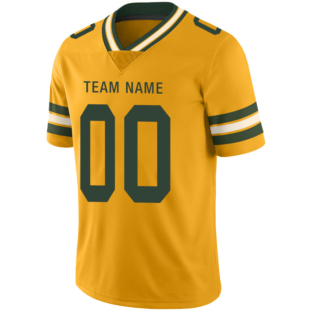 Custom GB.Packers Stitched American Football Jerseys Personalize Birthday Gifts yellow Jersey view 4