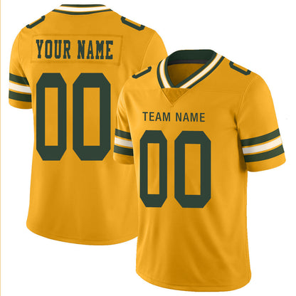 Custom GB.Packers Stitched American Football Jerseys Personalize Birthday Gifts yellow Jersey - Main View