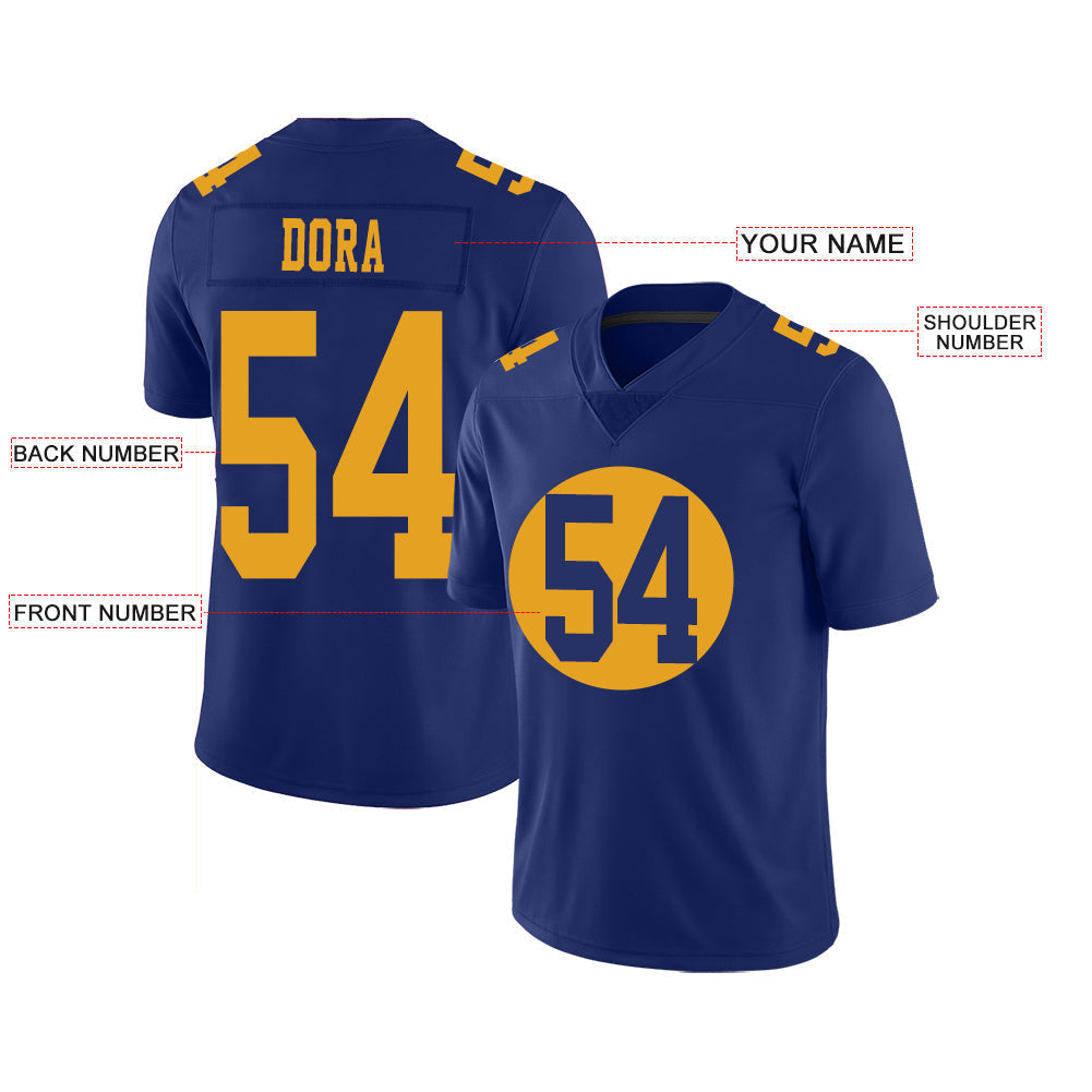 Custom GB.Packers Stitched American Football Jerseys Personalize Birthday Gifts Navy Jersey view 2