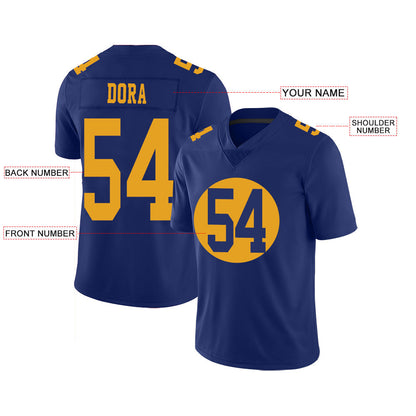 Custom GB.Packers Stitched American Football Jerseys Personalize Birthday Gifts Navy Jersey view 2