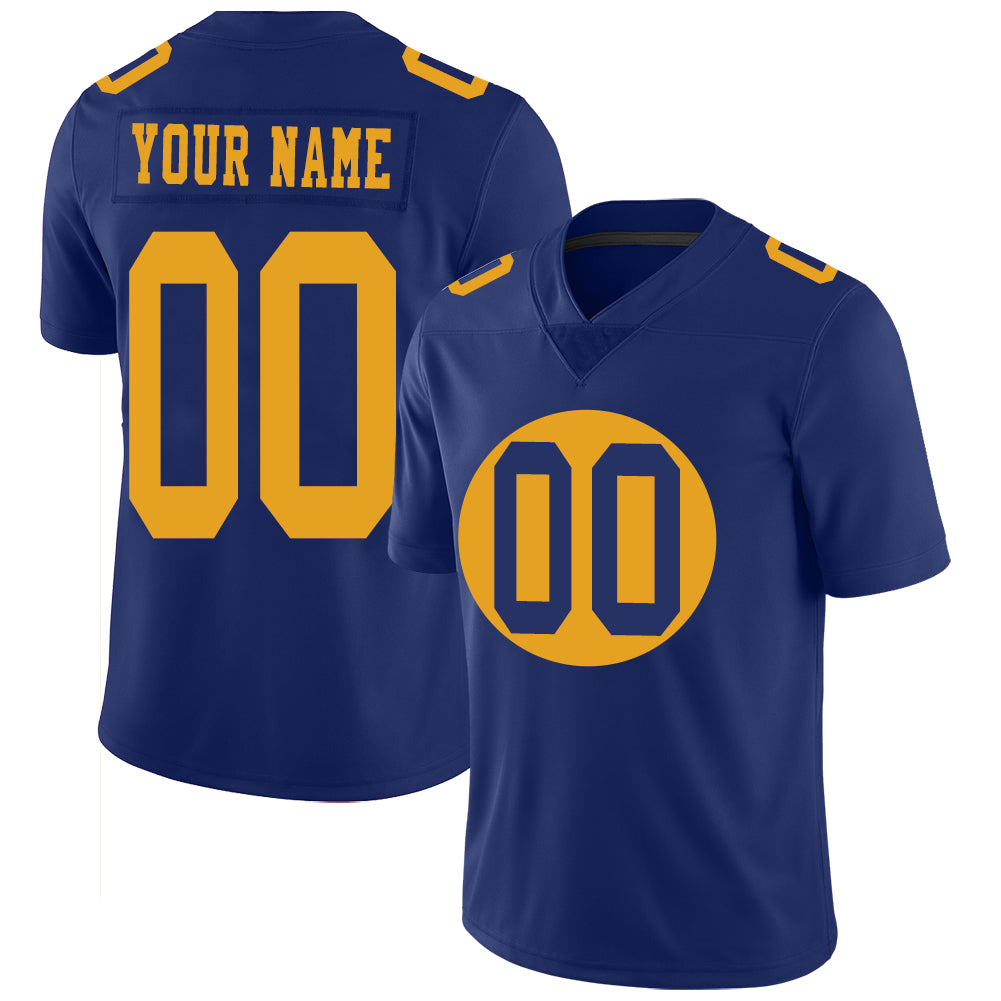 Custom GB.Packers Stitched American Football Jerseys Personalize Birthday Gifts Navy Jersey - Main View