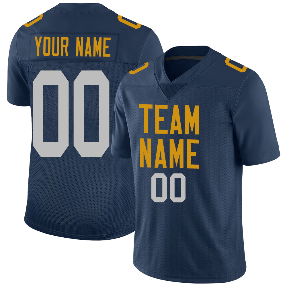 Custom GB.Packers Stitched American Football Jerseys Personalize Birthday Gifts Navy Jersey - Main View