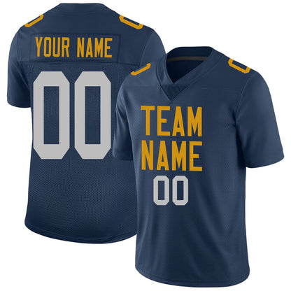 Custom GB.Packers Stitched American Football Jerseys Personalize Birthday Gifts Navy Jersey - Main View