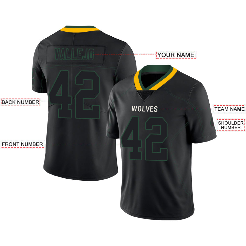 Custom GB.Packers Stitched American Football Jerseys Personalize Birthday Gifts Black Jersey view 2