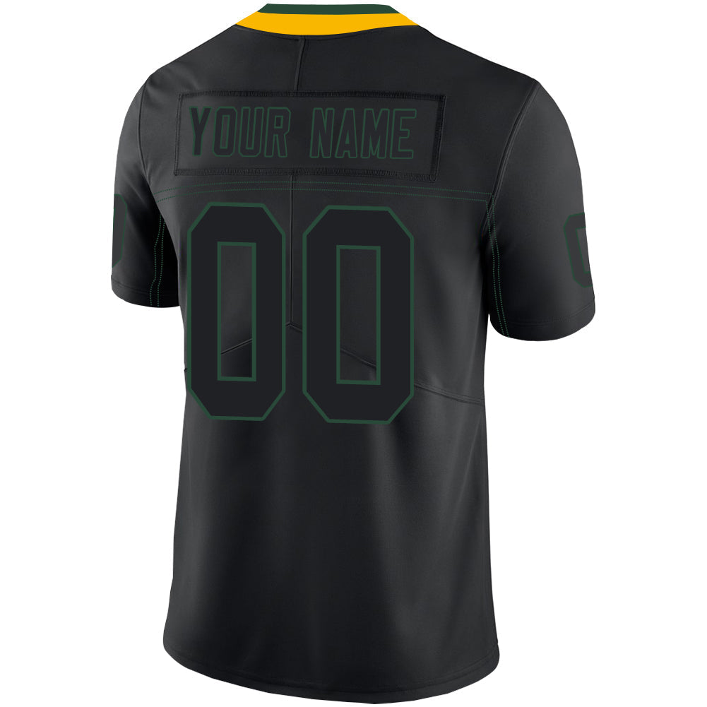 Custom GB.Packers Stitched American Football Jerseys Personalize Birthday Gifts Black Jersey view 3