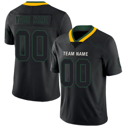 Custom GB.Packers Stitched American Football Jerseys Personalize Birthday Gifts Black Jersey - Main View