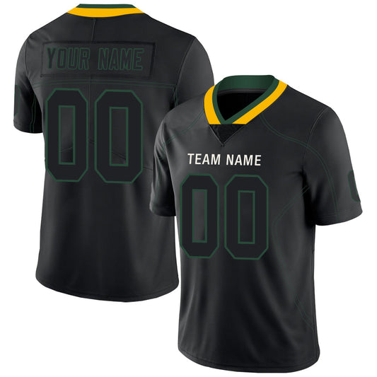 Custom GB.Packers Stitched American Football Jerseys Personalize Birthday Gifts Black Jersey - Main View