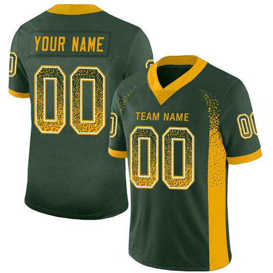 Custom Green Gold-White Drift Fashion Football Jersey - Main View