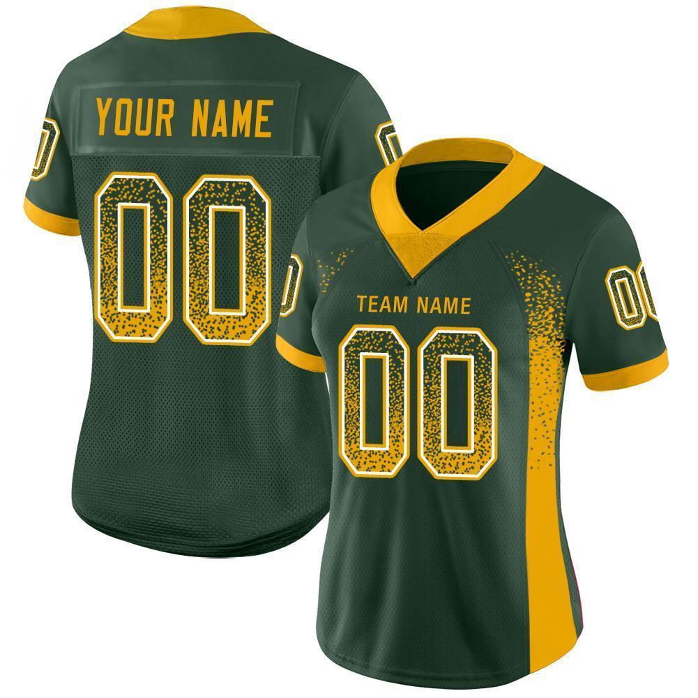 Custom Green Gold-White Drift Fashion Football Jersey view 2