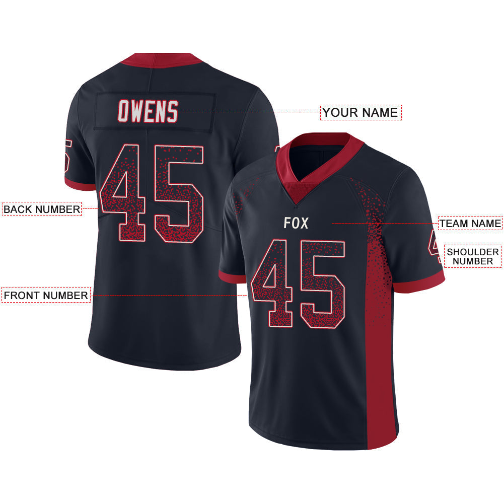 Custom H.Texans Stitched American Football Jerseys Personalize Birthday Gifts Black Jersey view 2