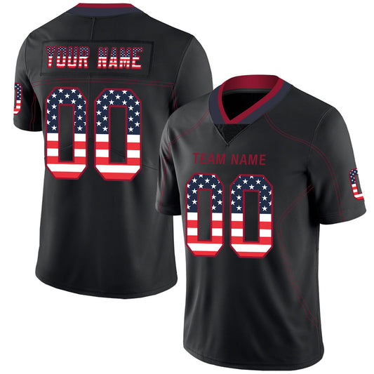 Custom H.Texans Stitched American Football Jerseys Personalize Birthday Gifts Black Jersey - Main View