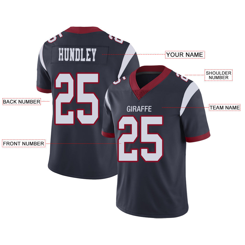 Custom H.Texans Stitched American Football Jerseys Personalize Birthday Gifts Black Jersey view 2