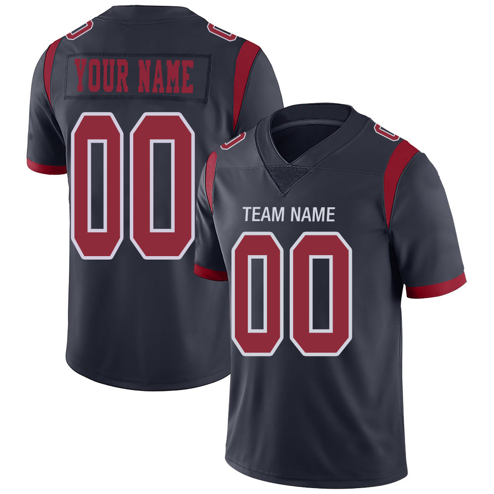 Custom H.Texans Stitched American Football Jerseys Personalize Birthday Gifts Navy Jersey - Main View