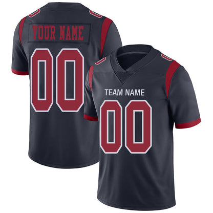 Custom H.Texans Stitched American Football Jerseys Personalize Birthday Gifts Navy Jersey - Main View