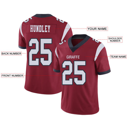Custom H.Texans Stitched American Football Jerseys Personalize Birthday Gifts Red Jersey view 2