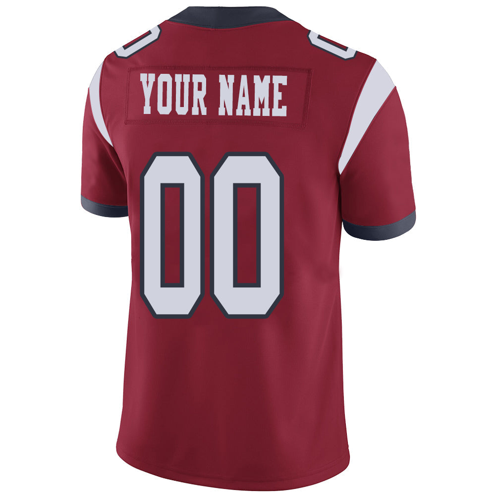 Custom H.Texans Stitched American Football Jerseys Personalize Birthday Gifts Red Jersey view 3
