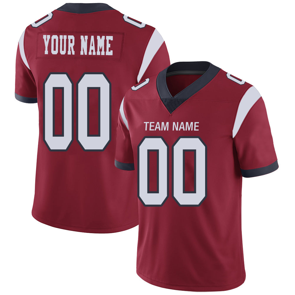 Custom H.Texans Stitched American Football Jerseys Personalize Birthday Gifts Red Jersey - Main View